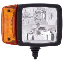 Priekinis žibintas halogeninis, dešinysis stačiakampis, 12V, skaidrus/gintarinis, užsukamas, Hella 1SA996120021