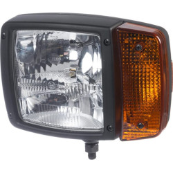 Priekinis žibintas halogeninis, dešinysis stačiakampis, 24V, skaidrus/gintarinis, užsukamas, Hella 1SA996120031