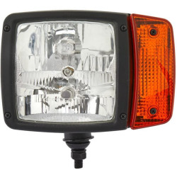 Priekinis žibintas halogeninis, dešinysis stačiakampis, 12V, skaidrus/gintarinis, užsukamas, Hella 1SA996120051