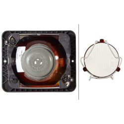 Priekinis žibintas halogeninis, stačiakampis, 12/24V, skaidrus, užsukamas, 173x99x144mm, Hella 1AA004109001