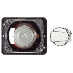 Priekinis žibintas halogeninis, stačiakampis, 12/24V, skaidrus, užsukamas, 173x99x144mm, Hella 1AA004109021