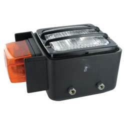 Priekinis žibintas halogeninis, dešinysis kvadratas, skaidrus/gintarinis, užsukamas, 220x151mm, Cobo 05620000