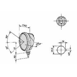 Priekinis žibintas halogeninis, šešiakampis, 12V, 177x120x166mm, Cobo 1084939