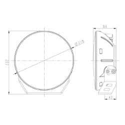 Priekiniai žibintai LED, 120W, apvalūs, 9-36V, Ø218mm, dienos žibintai, dvigubi parkavimo žibintai, Kramp LA80041