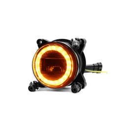 Priekinių žibintų LED, 28/18W, apvalus, 10-30V, Ø90mm, tolimosios šviesos, posūkio rodiklis, H9 jungtis, Kramp LA80091