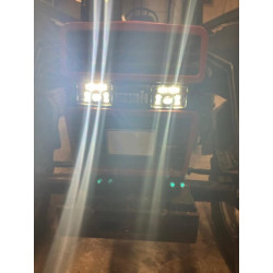 Priekiniai žibintai LED, 23/45W, stačiakampiai, 12-24V, 168x107x82mm, tolimosios / artimosios šviesos, šildomos, Kramp LA80065