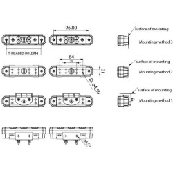 Dienos šviesos diodas, 6/6W, stačiakampis, 12/24V, baltas, 120,5x31,7x32 mm, 4 šviesos diodai, Kramp LA80030