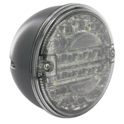 Atbulinės eigos žibintas LED, apvalus, 24 V, skaidrus, užsukamas, Ø 140 mm, 1 LED, Britax L1402L24V