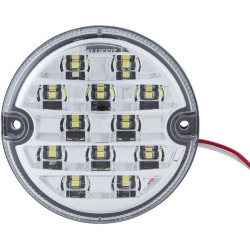 Atbulinės eigos žibintas LED, apvalus, 10/30 V, skaidrus, užsukamas, Ø 95 mm, 17 šviesos diodų, Hella 2ZR357028041