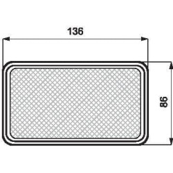 Stačiakampis atbulinės eigos žibintas, 12/24 V, baltas, užsukamas, 136x82x86mm, Waś 1400696200