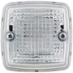 Kvadratinis atbulinės eigos žibintas, 12/24V, baltas, užsukamas, 84x51x84mm, ašmenų terminalas, Hella 2ZR003014091