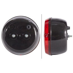 Rūko žibintas apvalus, 12/24V, raudonas, užsukamas, Ø 140 mm, ašmenų gnybtas, Hella 2NE001423011