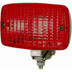 Rūko žibintas stačiakampis, 12V, raudonas, užsukamas, 124x69x74mm, Blade terminalas, Hella 2NE002985001