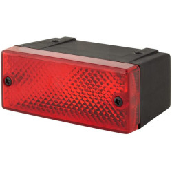 Rūko žibintas stačiakampis, 12V, raudonas, užsukamas, 106x69mm, Hella 2NE006609001