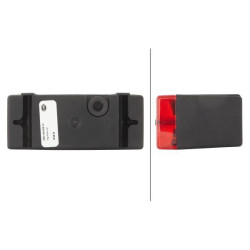 Rūko žibintas stačiakampis, 12V, raudonas, užsukamas, 106x69mm, Hella 2NE006609001