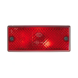 Rūko žibintas stačiakampis, 12V, raudonas, užsukamas, 106x69mm, Hella 2NE006609001