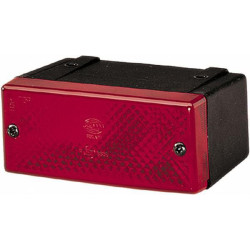 Rūko žibintas stačiakampis, 12V, raudonas, užsukamas, 106x69mm, Hella 2NE006609001