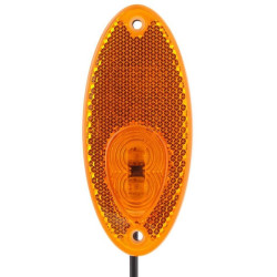 Šviesos diodas, 0,50 W, ovalus, 12 V, geltonas, užsukamas, 101,6 x 45 mm, 2 šviesos diodai, Hella 2PS964295061