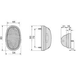 Indikatoriaus lemputė ovali, gintarinė, užsegama, Cobo 0410800001