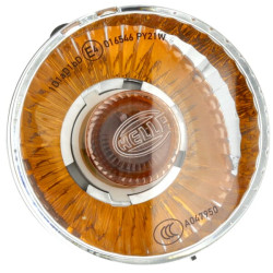 Indikacinė lemputė 21W, apvali, 24V, permatoma/oranžinė, užsukamas, Ø 66mm AMP kištukas, Hella 2BA009001167