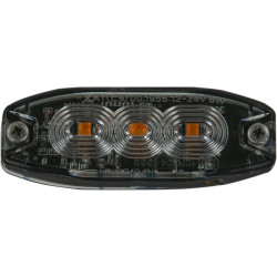 Mirksi įspėjamoji lemputė, gintarinė, 3 LED LA20073