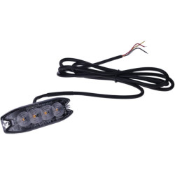 Mirksi įspėjamoji lemputė, gintarinė, 4 LED LA20074