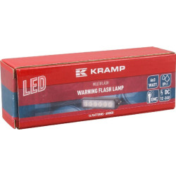 Įspėjamoji lemputė LED, 18W, 12-24V, gintarinė, užsukama, 128x28x19mm, 6 LED, Kramp LA20014