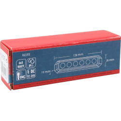 Įspėjamoji lemputė LED, 18W, 12-24V, gintarinė, užsukama, 128x28x19mm, 6 LED, Kramp LA20014