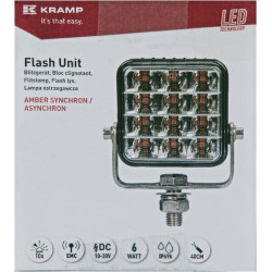 Įspėjamoji lemputė LED, 10-30V, gintarinė, 12 LED, Kramp LA20066