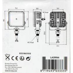 Įspėjamoji lemputė LED, 10-30V, gintarinė, 12 LED, Kramp LA20066