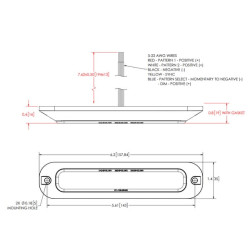 Kryptinis blykstė 6 LED 12/24V gintaro spalvos ED3705AMB