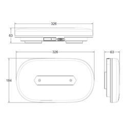 Mini šviesos juosta LED įkraunama, su nuotolinio valdymo pultu, gintarinė, magnetinė, 326x63x184mm, 48 didelės galios šviesos di