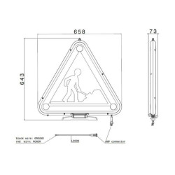 Triflash LED 10-30V 700mm II klasė, 3m laidas, rankinis pakėlimas 2090L72200
