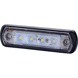 Žymeklis LED, 0,5/1W, stačiakampis, 12/24V, baltas, 82x31x15mm, 4 šviesos diodai, gopart LA35056