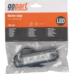 Žymeklis LED, 0,5/1W, stačiakampis, 12/24V, baltas, 82x31x15mm, 4 šviesos diodai, gopart LA35056