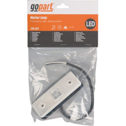 Žymeklis LED, 0,4/0,7W, stačiakampis, 12/24V, baltas, 112x45x11mm, 1 LED, gopart LA35051