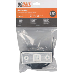 Šviesos diodas, 0,4/0,7 W, stačiakampis, 12/24 V, baltas, 112x45x17 mm, 1 LED, gopart LA35050