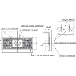 Žymeklis LED, stačiakampis, 12/24V, skaidrus, užsukamas, 116x21x66mm, Waś 14006901050