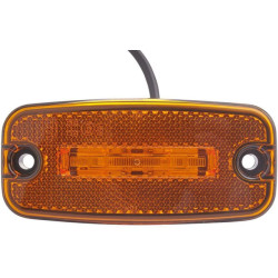 Žymeklis LED, stačiakampis, 12V, gintaras, užsukamas, 2 šviesos diodai, Hella 2PS345600001