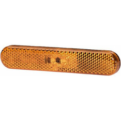 Šviesos diodas, 0,50 W, stačiakampis, 12 V, geltonas, korpusas: oranžinis, užsukamas, 134,9 x 9,5 x 23,4 mm AMP kištukas, 2 švie