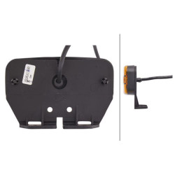 Žymeklis LED, stačiakampis, 24 V, gintaras, užsukamas, 2 šviesos diodai, Hella 2PS345600071