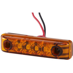 Žymeklio šviesos diodas, stačiakampis, 12 V, gintaro spalvos, užsukamas, 65x11x16 mm, 4 šviesos diodai, Hella ValueFit 2PS357010