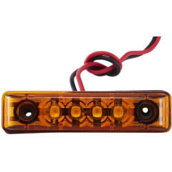 Žymeklio šviesos diodas, stačiakampis, 24 V, gintaro spalvos, užsukamas, 65x11x16 mm, 4 šviesos diodai, Hella ValueFit 2PS357010