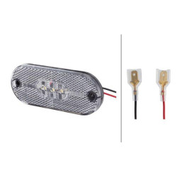 Šviesos diodas, stačiakampis, 24 V, skaidrus, užsukamas, 108 x 10,5 x 44 mm, 5 šviesos diodai, Hella ValueFit 2PG357009121