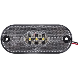 Šviesos diodas, stačiakampis, 24 V, skaidrus, užsukamas, 108 x 10,5 x 44 mm, 5 šviesos diodai, Hella ValueFit 2PG357009121