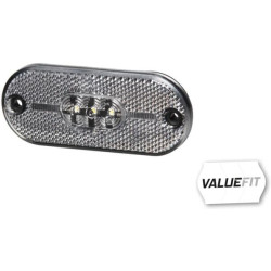 Šviesos diodas, stačiakampis, 24 V, skaidrus, užsukamas, 108 x 10,5 x 44 mm, 5 šviesos diodai, Hella ValueFit 2PG357009121