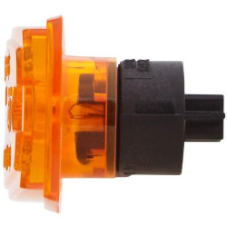 Žymeklis 3W, stačiakampis, 24V, gintarinis, korpusas: geltonas, užsukamas, 126x11x38mm, Hella 2PS962964012