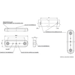Žymeklis LED, stačiakampis, 12/24V, gintaras, užsukamas, 84x24mm, 3 šviesos diodai, Waś 1400300708