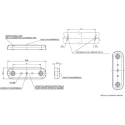 Žymeklis LED, stačiakampis, 12/24V, raudonas, užsukamas, 84x24mm, 3 šviesos diodai, Waś 1400300709