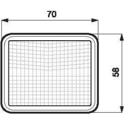 Kvadratinis žymeklis, 12/24V, baltas, prisukamas, 70x58mm, reklama 1400690700